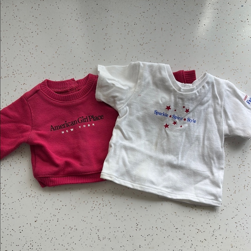 Vintage American Girl Red Sweatshirt & White T-Shirt Set